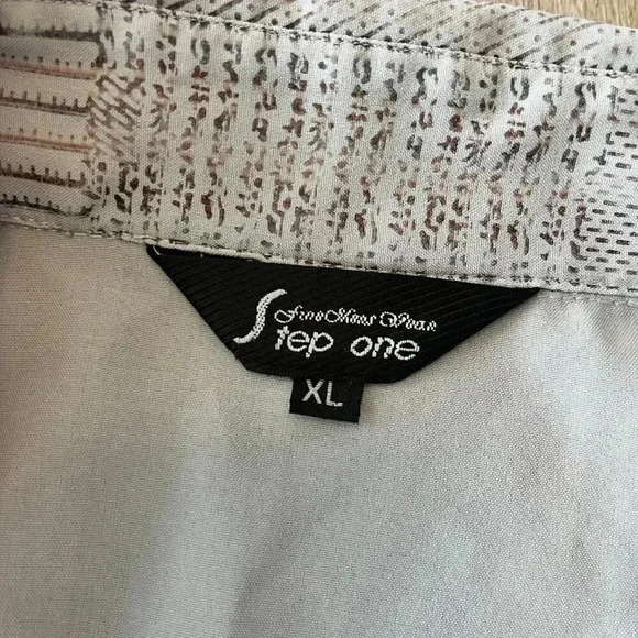 Mens Step One Vintage Patterned Dress Shirt - XL - Picture 6 of 6